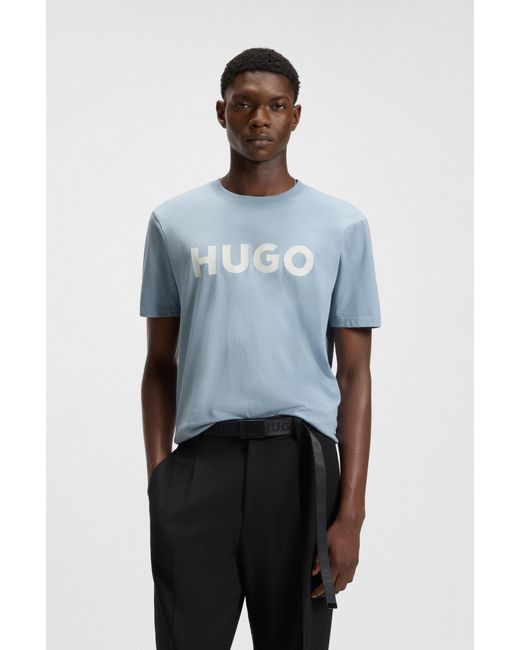 HUGO Light Blue Men's T-shirts Size L for men