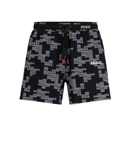 BOSS by HUGO BOSS Fully Lined Swim Shorts With Allover Logos in Black for Men Lyst