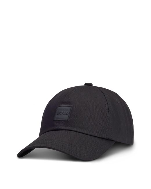 Boss Black Cotton-twill Cap With Tonal Logo Patch for men