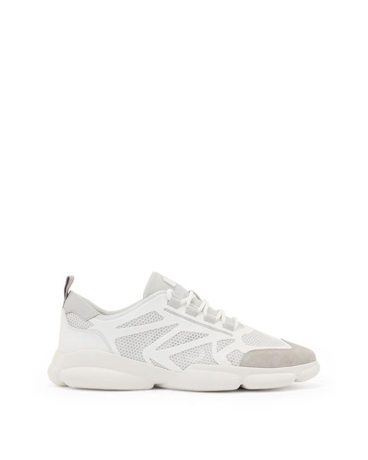 BOSS by Hugo Boss White Low-top Trainers With Honeycomb Mesh And Logo Details for men