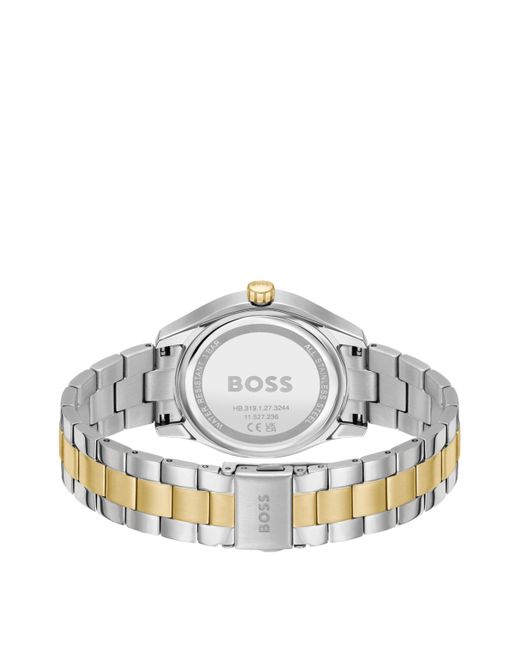 Montre en acier doré et argenté avec bracelet à maillons Boss en coloris Metallic