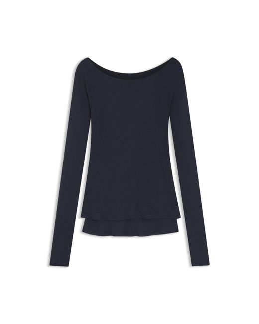 Boss Blue Double-Layered Jersey Top
