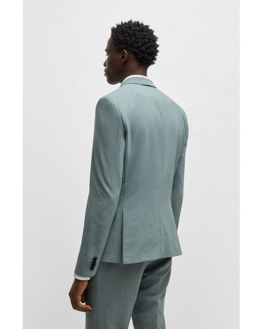 HUGO Driedelig Slim-Fit Pak Van Materiaal in het Blue voor heren