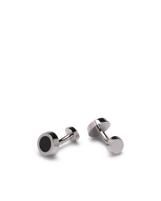 Boss White Round Cufflinks With-Enamel Insert for men