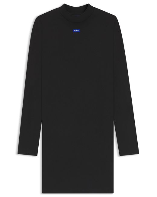 HUGO Bodyconjurk Van Stretchkatoen Met Logopatch in het Black