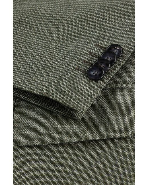 Boss Green Regular-fit Suit In Micro-patterned Virgin Wool for men