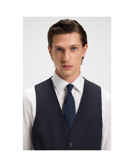 Boss Blue Slim-Fit Waistcoat for men