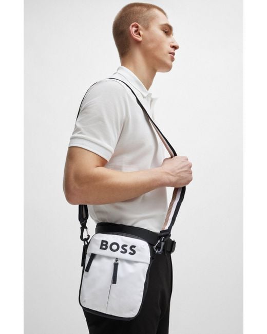 Boss Reporter-Tasche aus Kunstleder mit tonalem Logo in Black für Herren