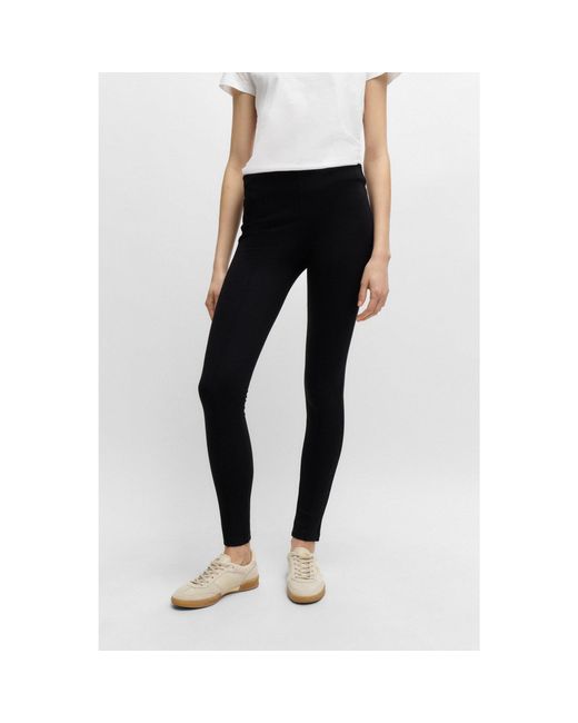 Boss Black Extra-Slim-Fit Trousers With Front Seam