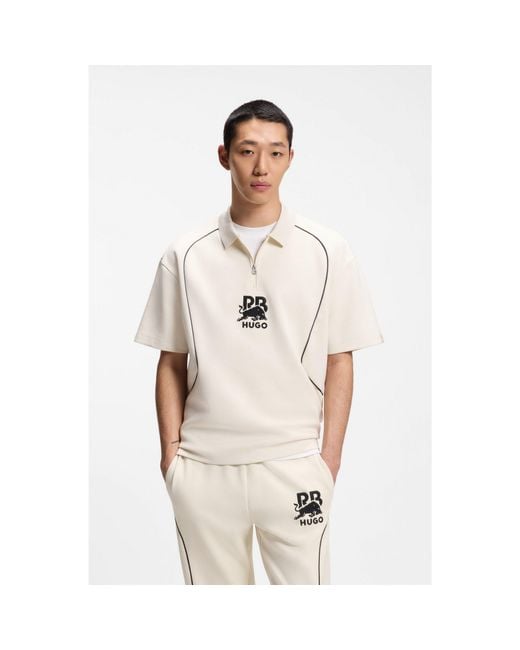 HUGO White X Rb Polo Shirt With Bull Motif for men