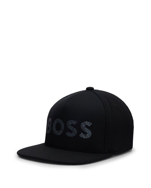 BOSS by Hugo Boss Black Honeycomb-weave Jersey Cap With Logo-filled Branding for men