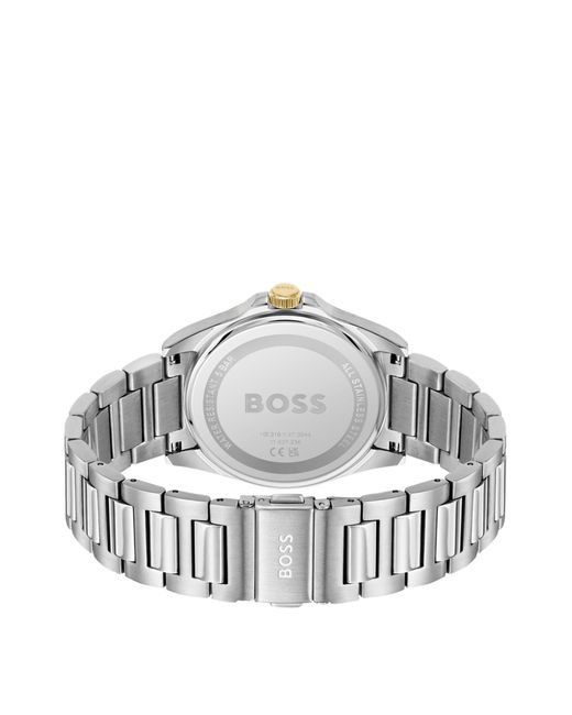 Boss Goud- En Zilverkleurig Horloge Met Groene Gegroefde Wijzerplaat in het Green voor heren