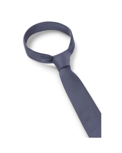 HUGO Blue Silk Tie With Jacquard-Woven Pattern for men