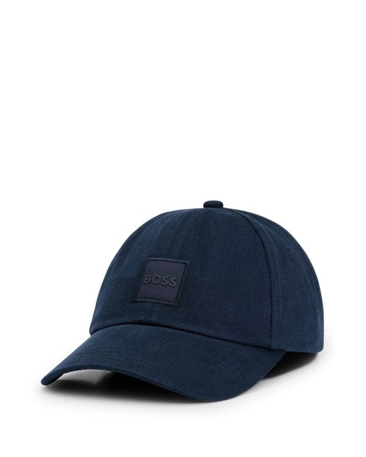 Boss Blue Cotton-twill Cap With Tonal Logo Patch for men