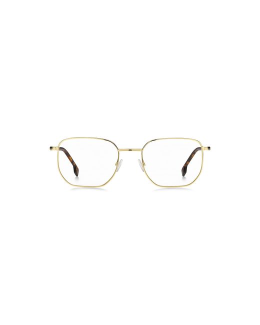 Boss Metallic Tone Optical Frames With Havana End Tips for men