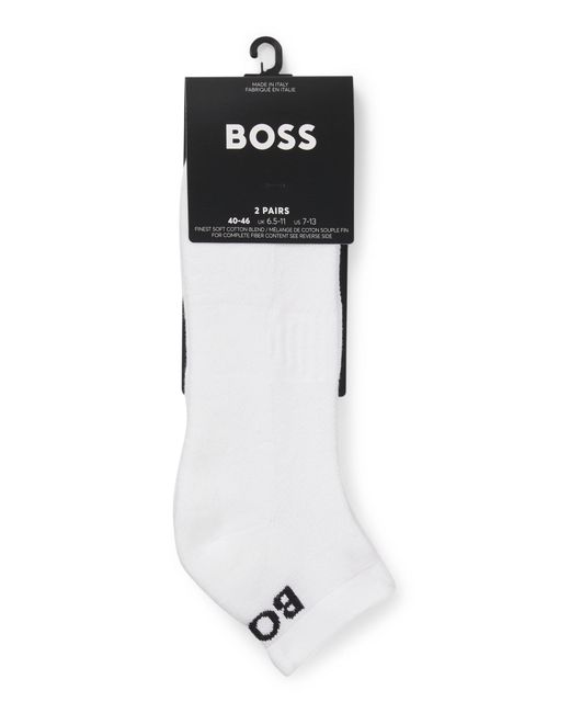 Boss Set Van Twee Paar Enkelsokken Van Stretchmateriaal in het White voor heren