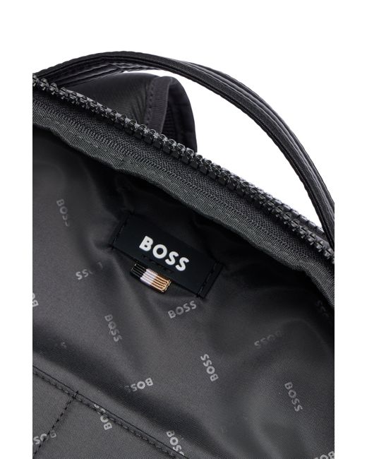 BOSS by HUGO BOSS Coated-velour Multi-pocket Backpack With Outline Logo ...