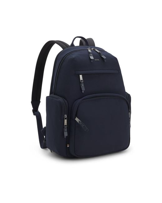 Boss Blue Backpack With Multiple Pockets for men