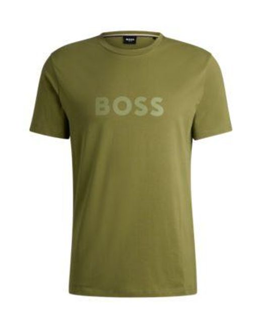 T-shirt en jersey de coton avec protection anti-UV SPF 50+ Boss pour homme en coloris Green