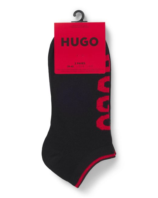 HUGO Dreier-Pack Sneakers-Socken Mit Logo-Details in Black für Herren