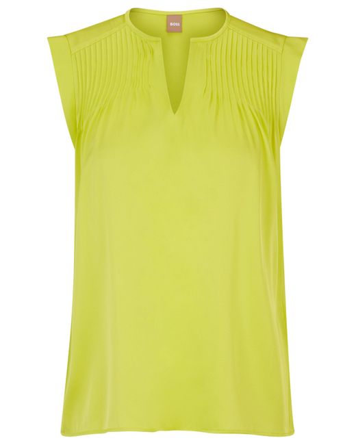 Boss Green Relaxed-fit Tailored Blouse In Stretch Silk