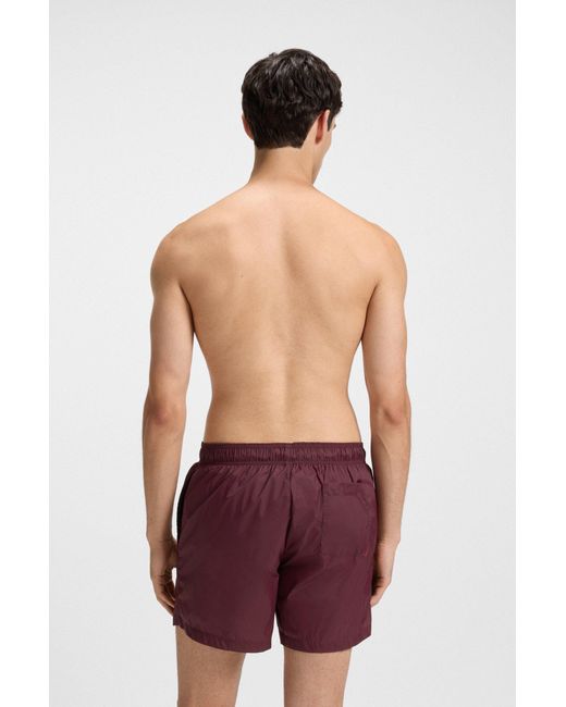 HUGO Sneldrogende Zwemshorts Met Logoprint in het Red voor heren