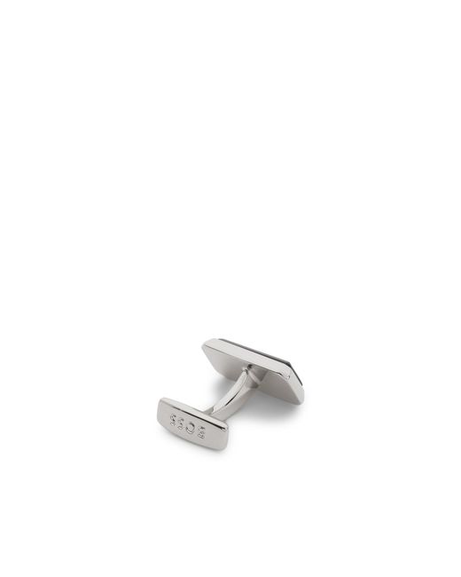 Boss Black Rectangular Brass Cufflinks With Enamel Insert for men
