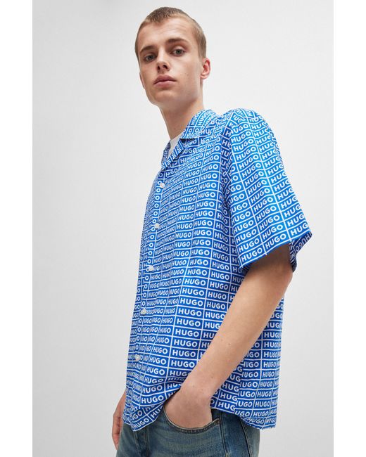 HUGO Light Blue Men's Casual Shirts Size S for men