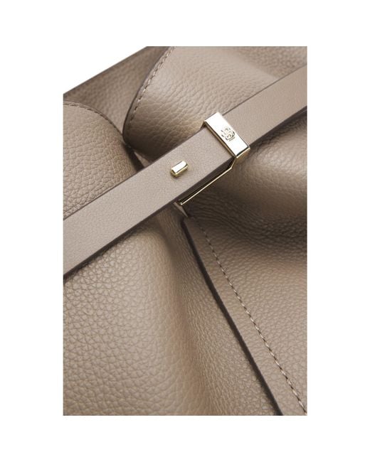 Boss Brown Leather Bucket Bag With-Tone Hardware