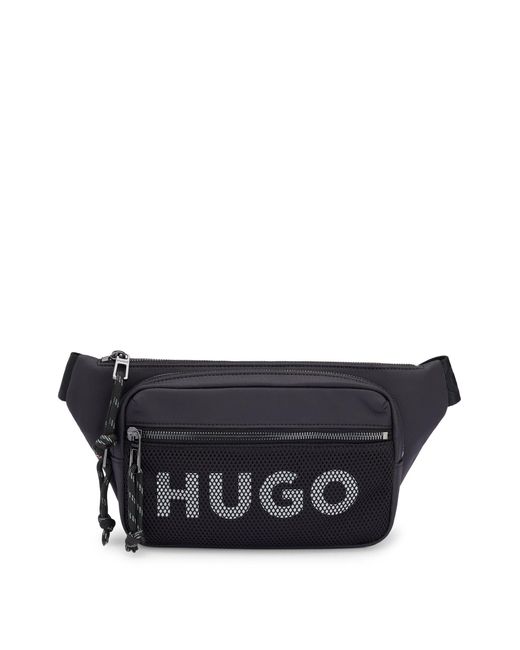 Sac ceinture avec logo contrastant et finition en mesh HUGO pour homme en coloris Black