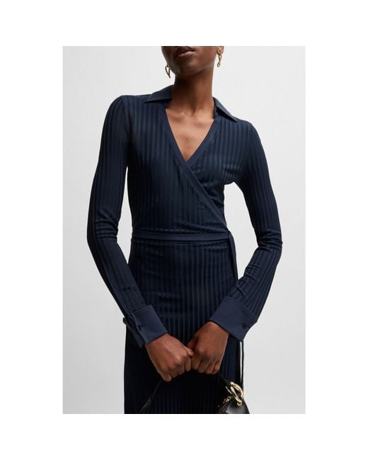 Boss Blue Wrap Dress