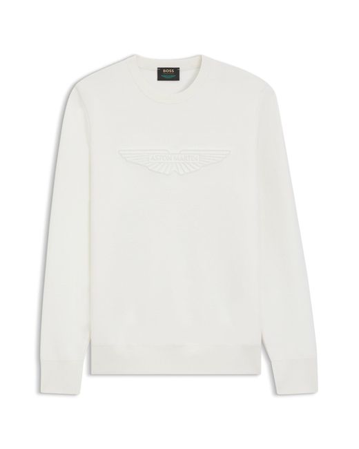 Boss X Aston Martin Wollen Trui Met Logostiksel in het White voor heren