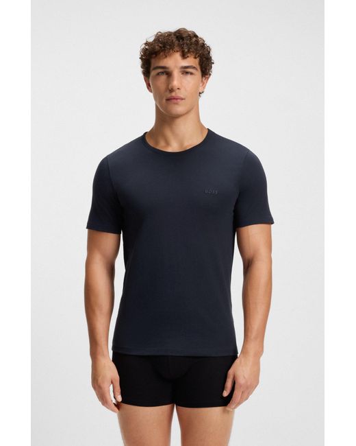 Boss Set Van Drie Underwear T-Shirts Met Logostiksels in het Green voor heren