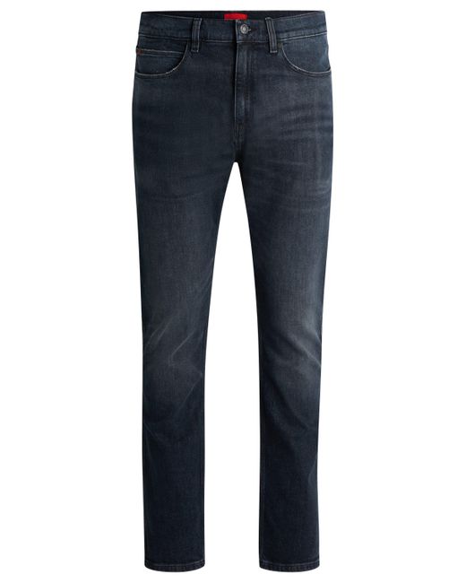 HUGO Slim-fit Jeans Van Stretchdenim Met Used-effecten in het Blue voor heren
