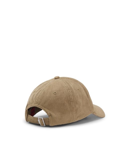 HUGO Natural Soft Cotton Corduroy Cap With Embroidered Logo for men
