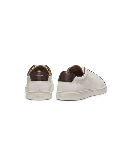 Boss White Lace-Up Trainers for men