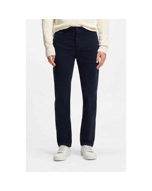 Boss Blue Regular-Fit Trousers for men
