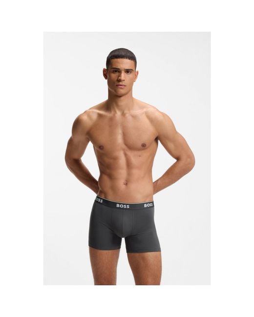 Boss Blue Three-Pack Of Boxer Briefs for men