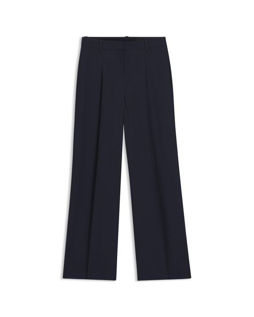 Boss Blue Regular-Fit Trousers With An Extra-Long Leg