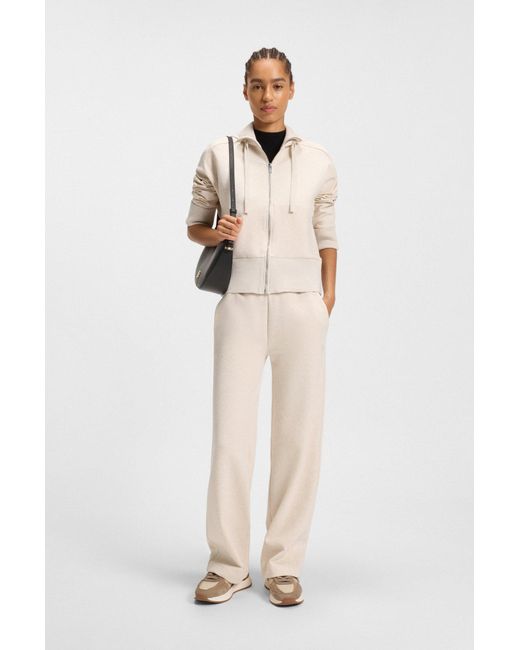 Boss Natural Kapuzenjacke Aus Baumwoll-Jersey Mit Double-B-Monogramm