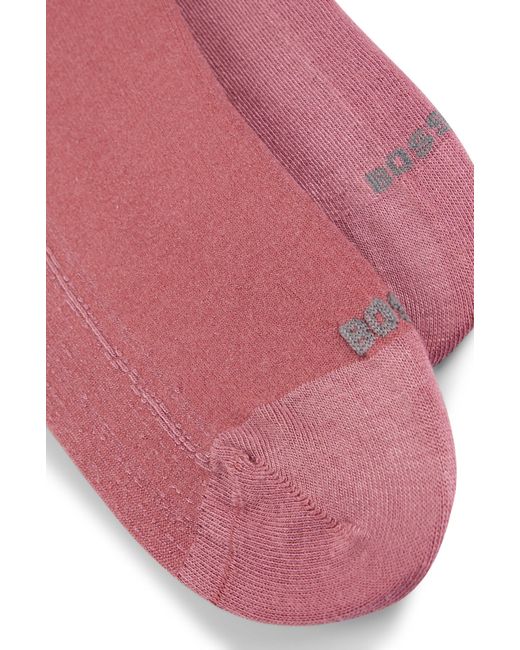 Boss Twee Paar Korte Sokken Van Stretchgaren in het Pink
