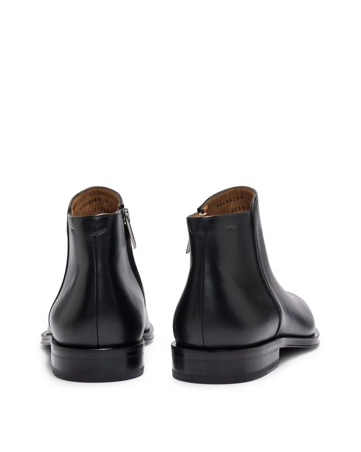 Black italian cheap leather boots