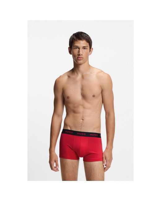 HUGO Red Three-Pack Of Logo-Waistband Trunks for men