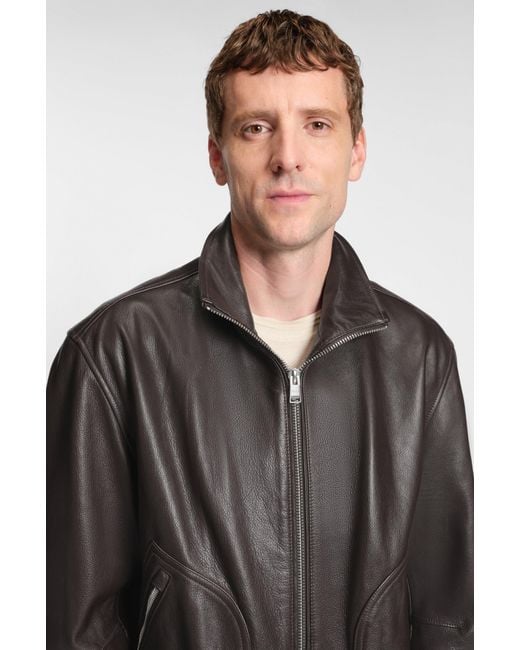 Boss Dark Brown Men's Leather Jackets Size 38r for men