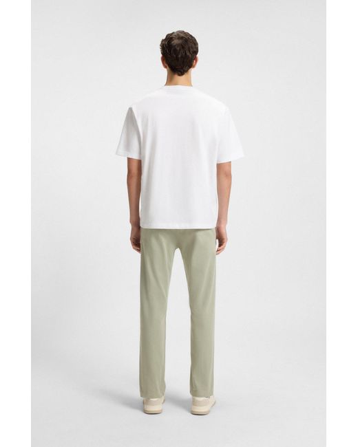 Boss Relaxed-Fit T-Shirt Van Katoenen Jersey Met Gedrukt Artwork in het White voor heren