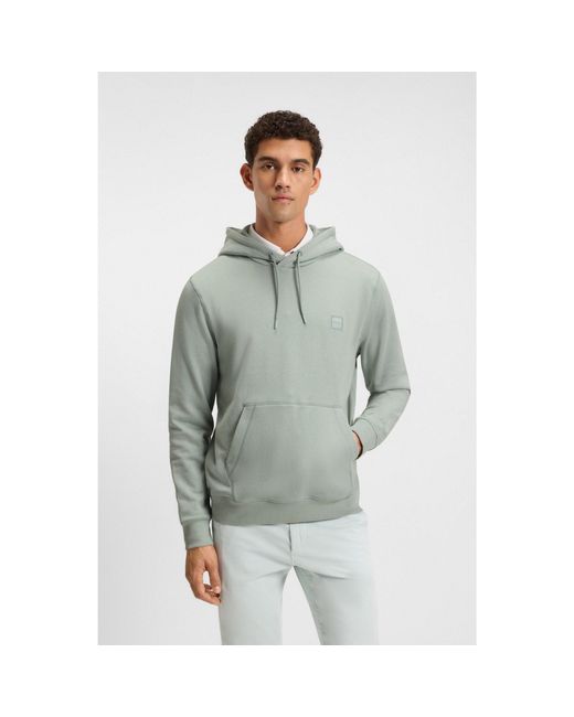 Boss Green Cotton-Terry Hoodie With Logo Patch for men