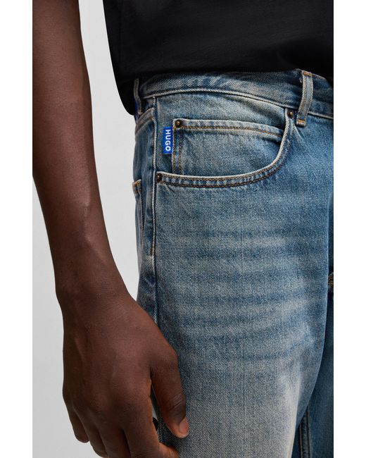 HUGO S Jonah Regular-fit Jeans In Mid-blue Stonewashed Denim for men