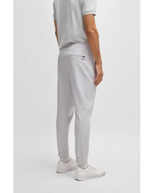 Boss Tapered-Fit Hose Aus Wasserabweisendem Stretch-Gewebe in Gray für Herren