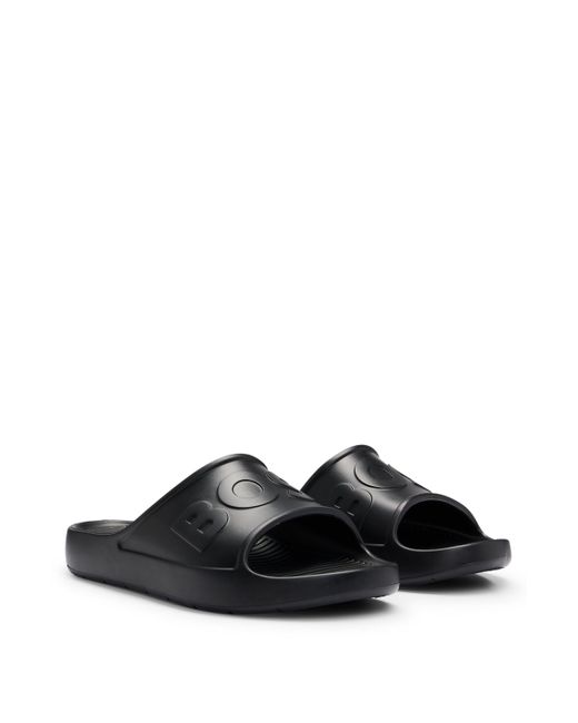 Boss Lichte Eva-slippers Met Logoband in het Black voor heren