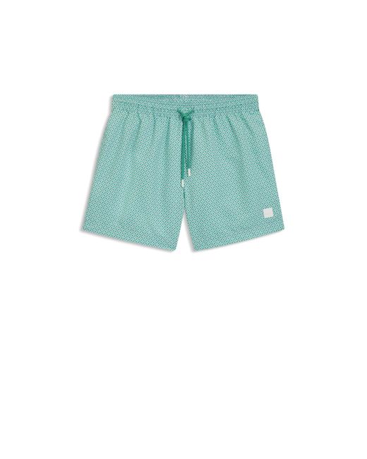 Boss Green Drawstring Swim Shorts With All-Over Print for men